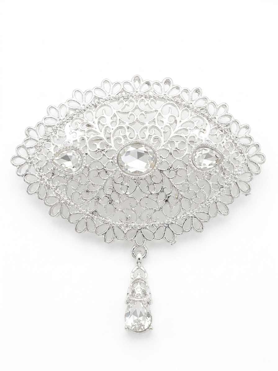 Broche Ornementale Aya - main white