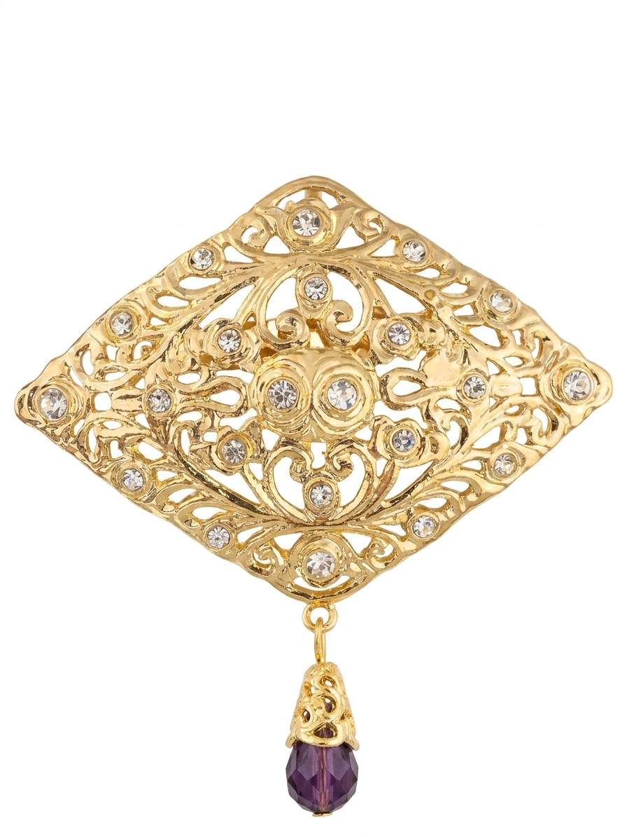 Broche Ornementale Kenza - main white