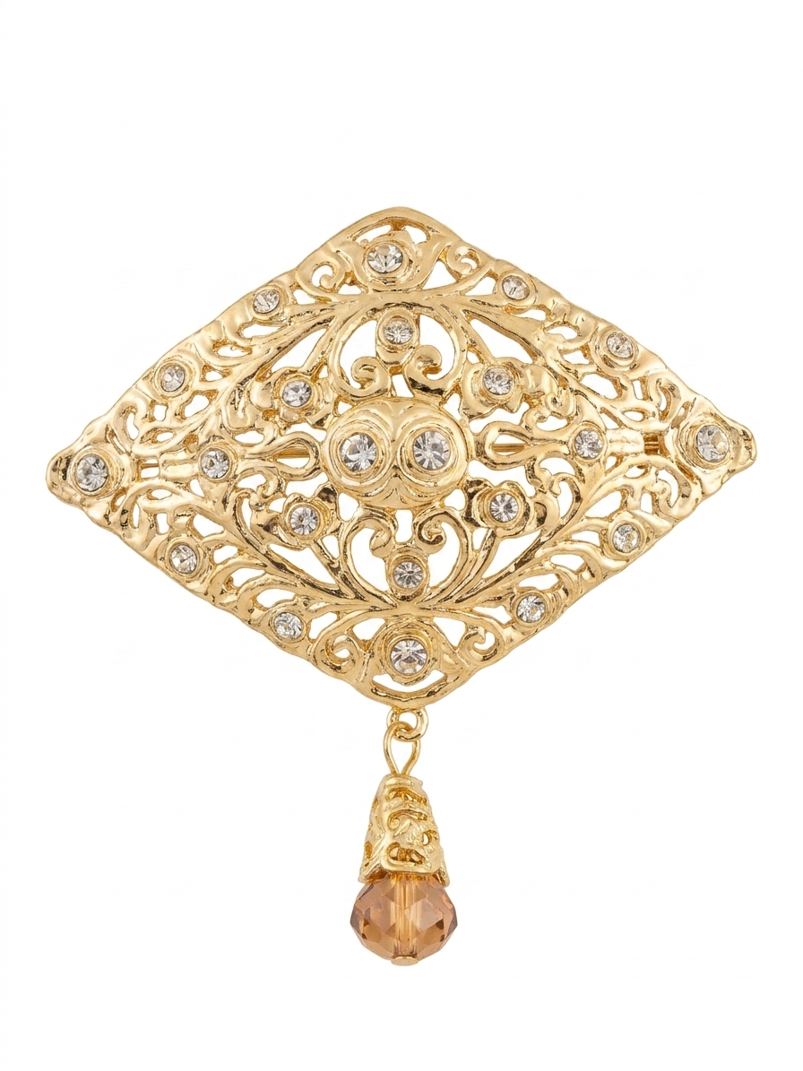 Broche Ornementale Kenza - main white