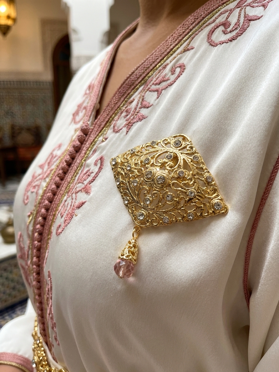 Broche Ornementale Kenza - worn festive
