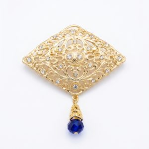Broche Lina Blue - packshot fond blanc