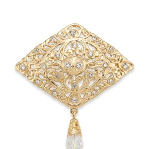 Broche Lina White - packshot fond blanc