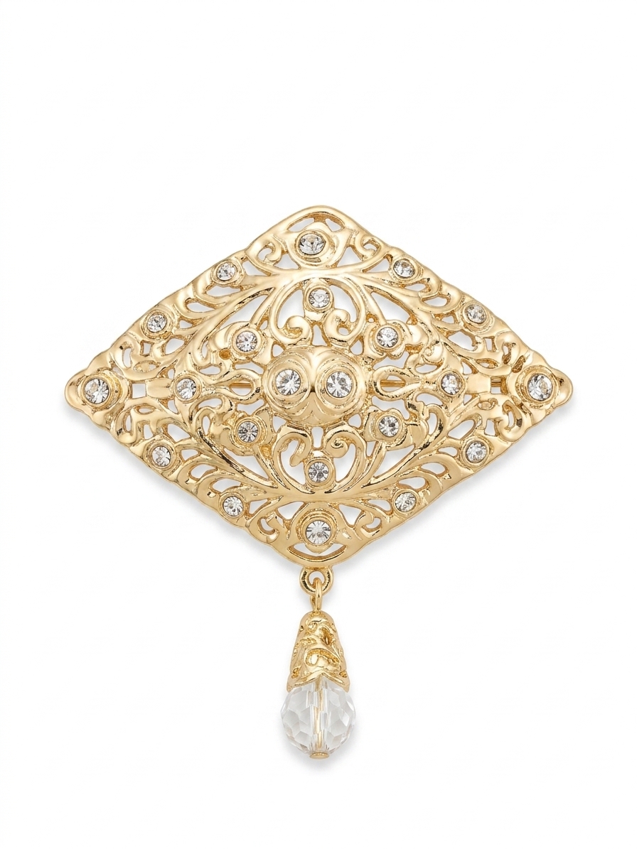 Broche Ornementale Kenza - main white