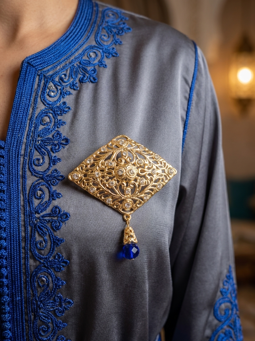 Broche Ornementale Kenza - worn festive