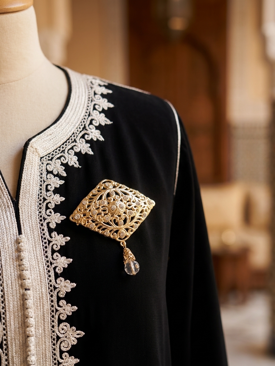 Broche Ornementale Kenza - worn festive
