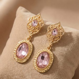 Boucles d'Oreilles Pendantes Filigranées Pink - lifestyle