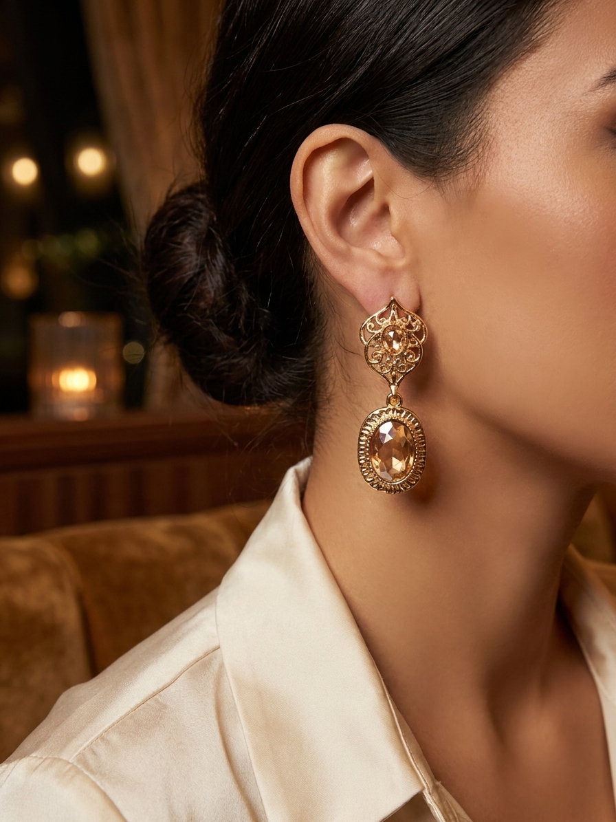 Boucles Élégance Orientale - worn festive