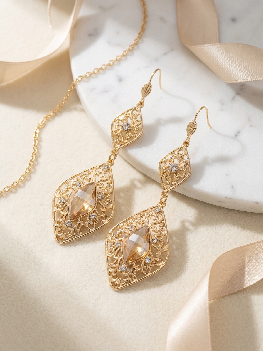 Boucles d'Oreilles Pendantes Style Oriental - lifestyle