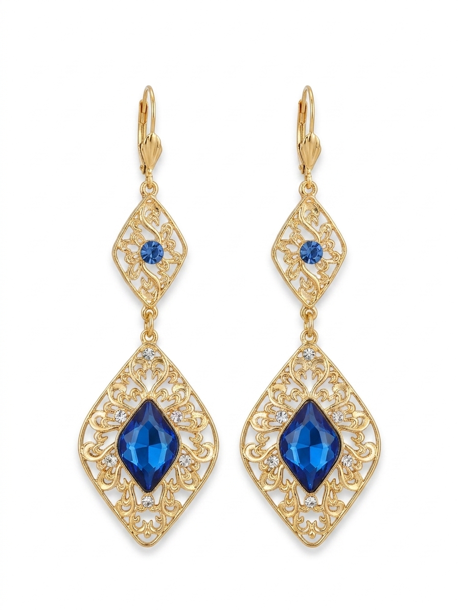 Boucles d'Oreilles Pendantes Style Oriental - main white