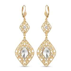 Boucles d'Oreilles Pendantes Style Oriental - main white