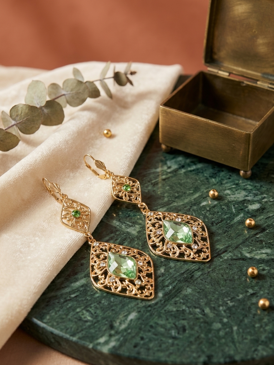 Boucles d'Oreilles Pendantes Style Oriental - lifestyle