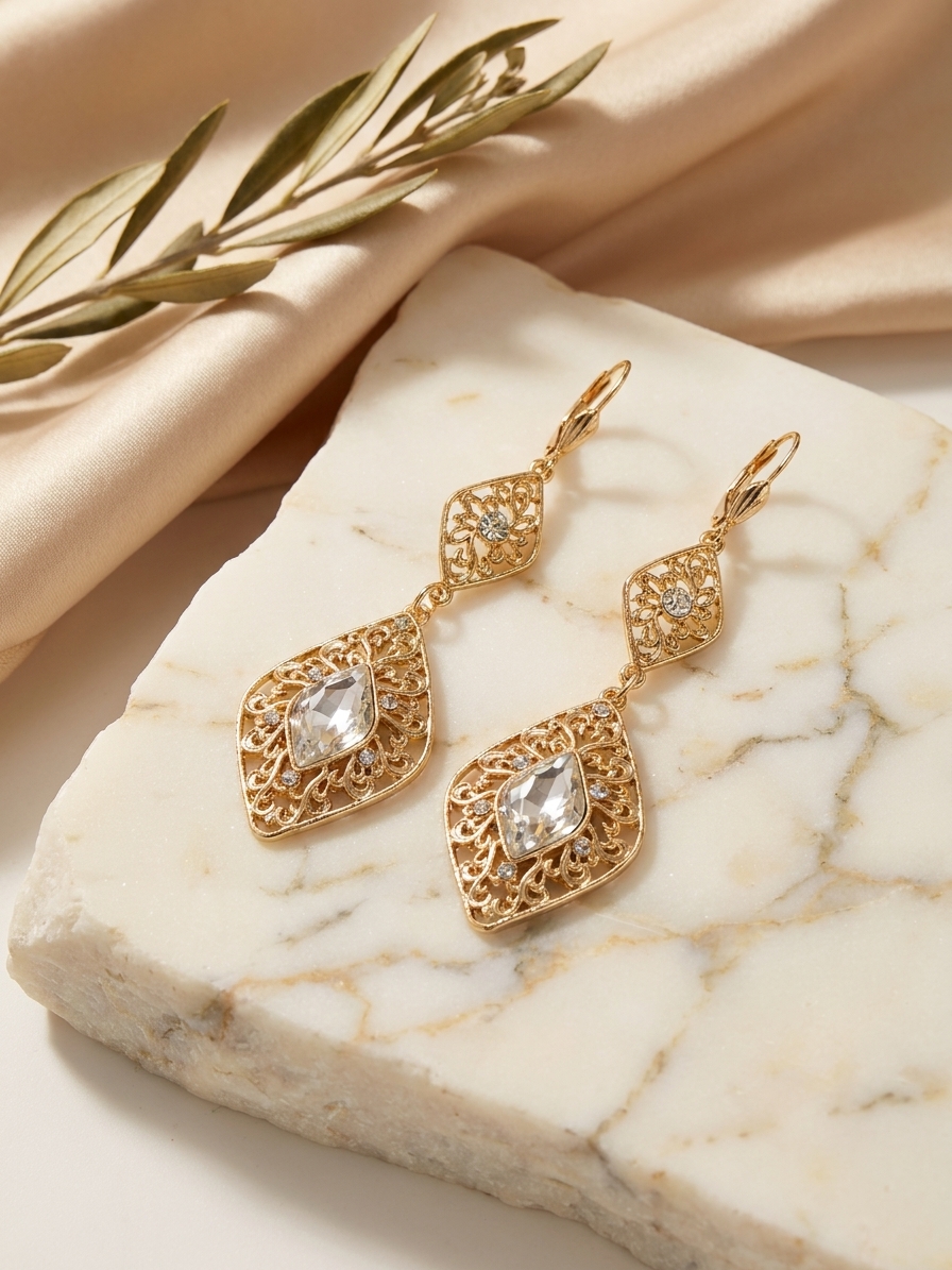 Boucles d'Oreilles Pendantes Style Oriental - lifestyle