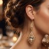 Boucles d'Oreilles Pendantes Style Oriental - worn festive