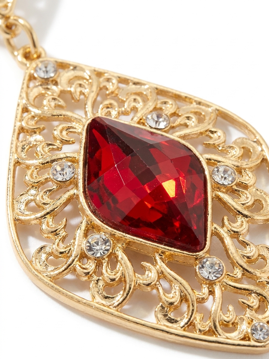 Boucles d'Oreilles Pendantes Style Oriental - detail zoom