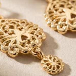 Boucles Pendantes Ajourées - detail zoom