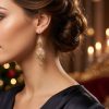 Boucles Pendantes Ajourées - worn festive