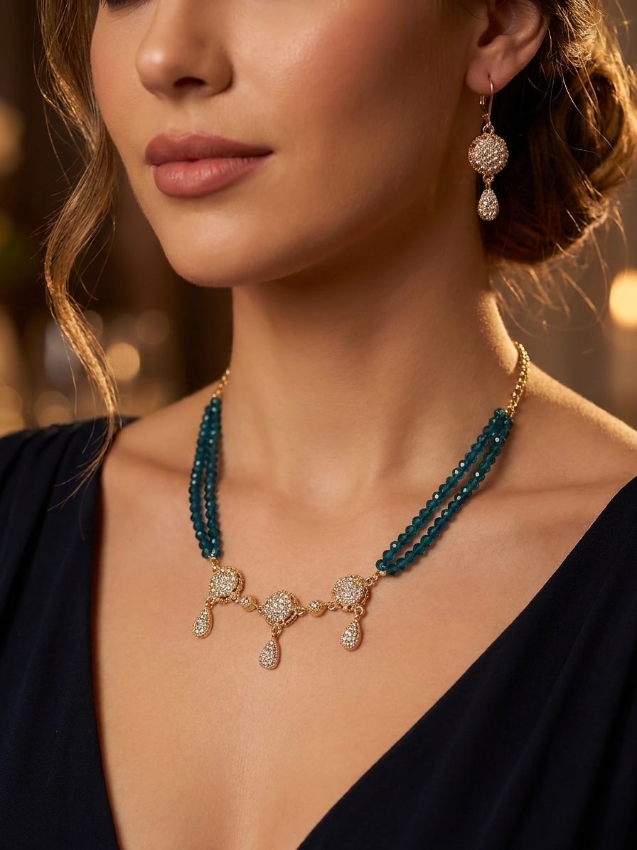 Parure de Cérémonie d'Inspiration Orientale - worn festive