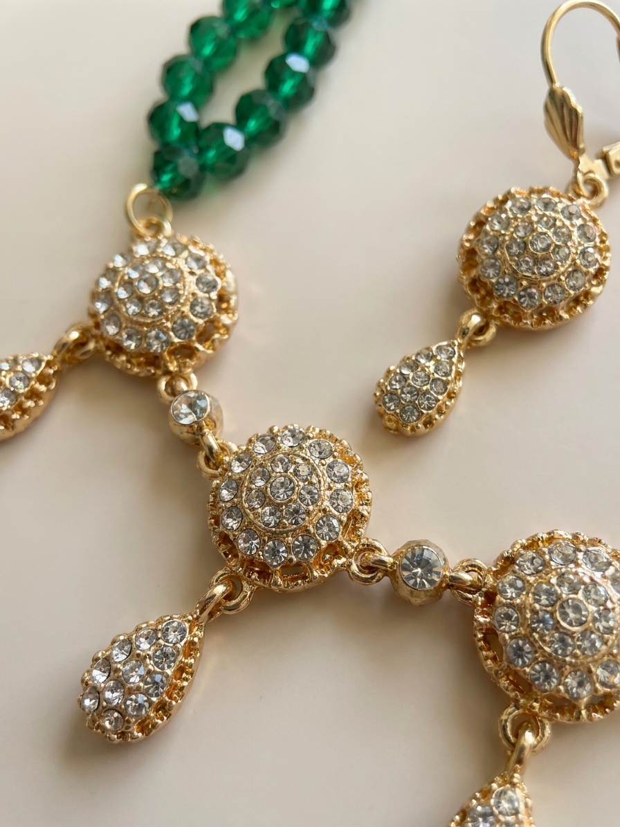 Parure de Bijoux Orientale aux Détails Scintillants - detail zoom