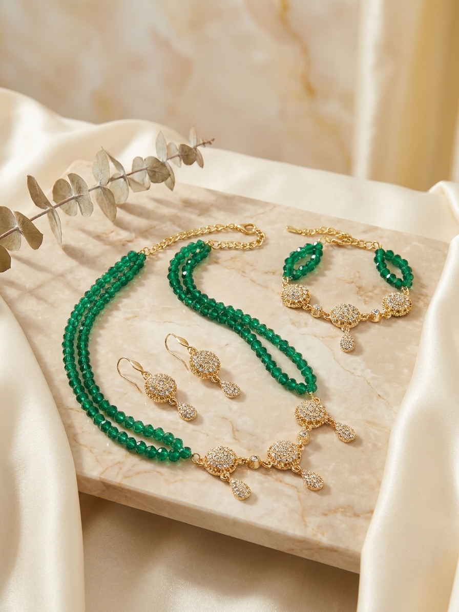 Parure de Bijoux Orientale aux Détails Scintillants - lifestyle