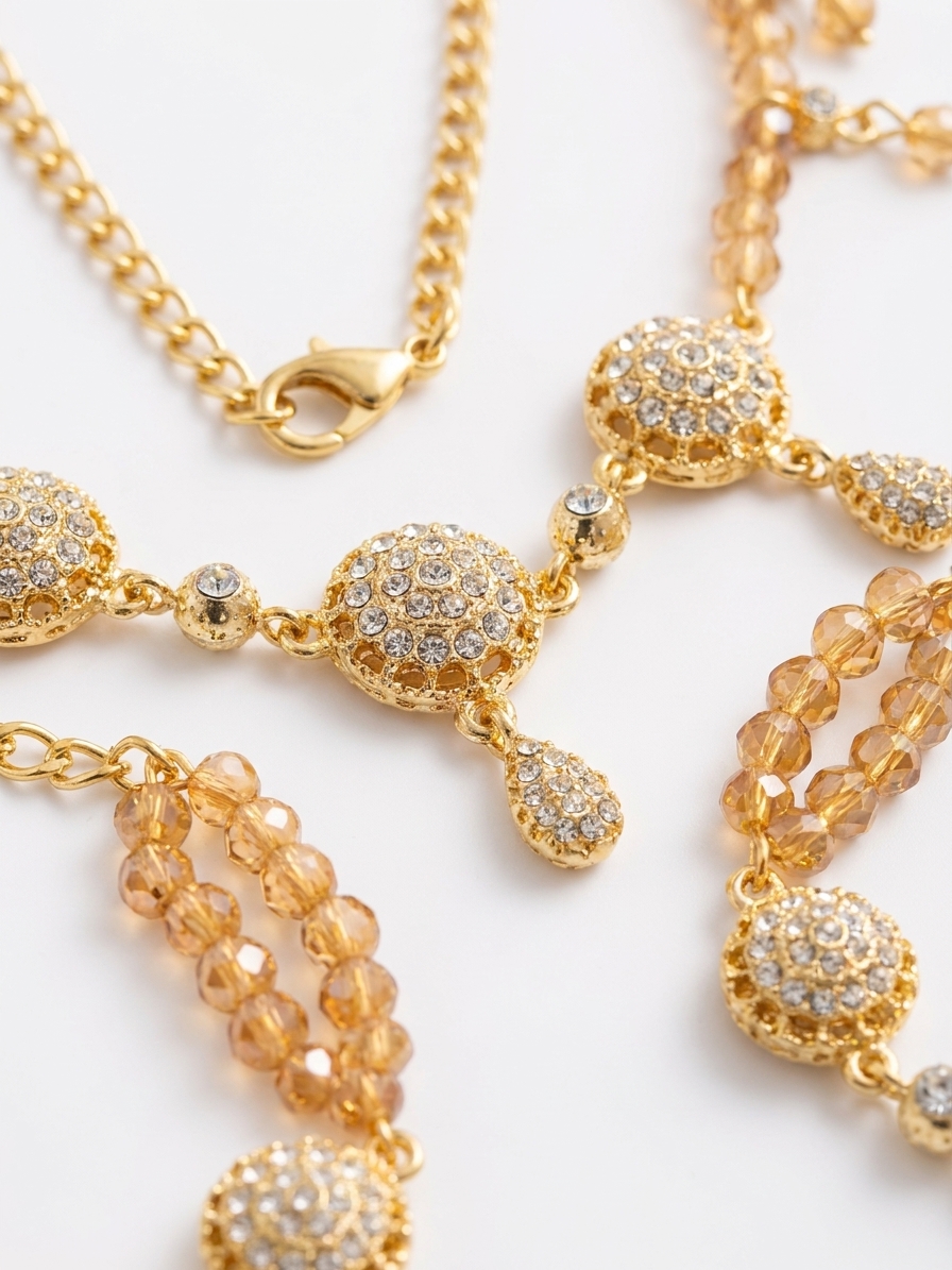 Parure de Bijoux Scintillante au Style Oriental - detail zoom