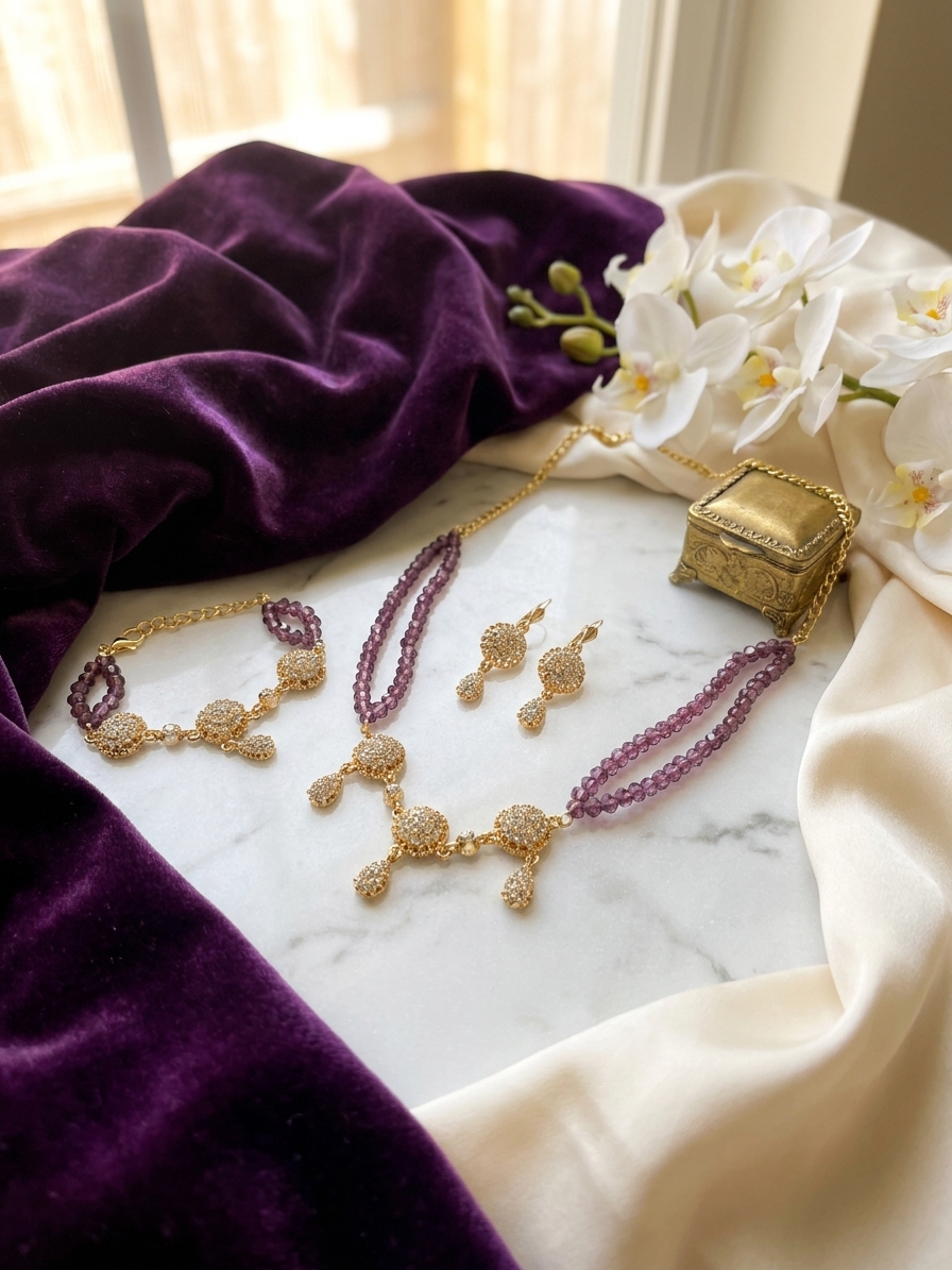 Parure de Bijoux Orientale aux Détails Scintillants - lifestyle