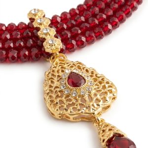 Collier Multi-Rangs avec Pendentif Filigrane - detail zoom