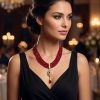 Collier Multi-Rangs avec Pendentif Filigrane - worn festive