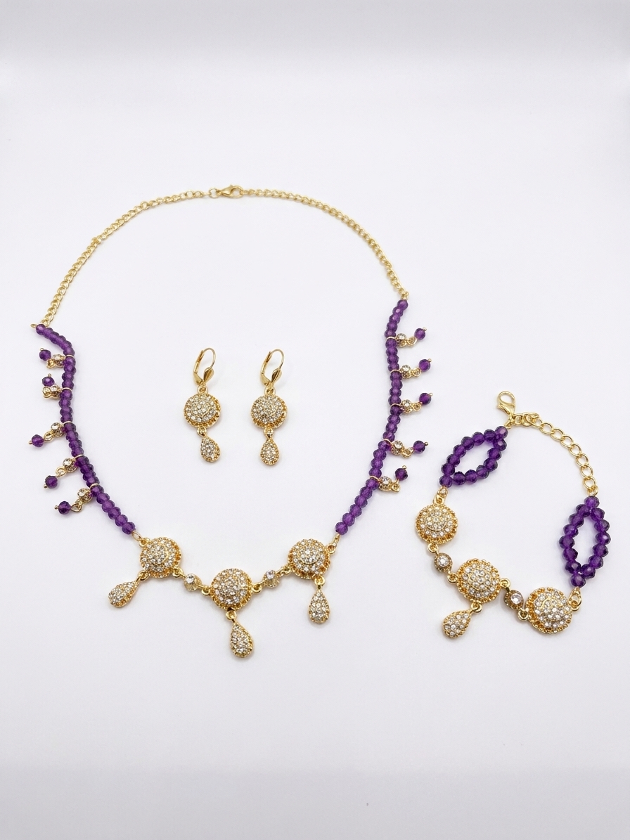 Parure de Bijoux Scintillante au Style Oriental - main white