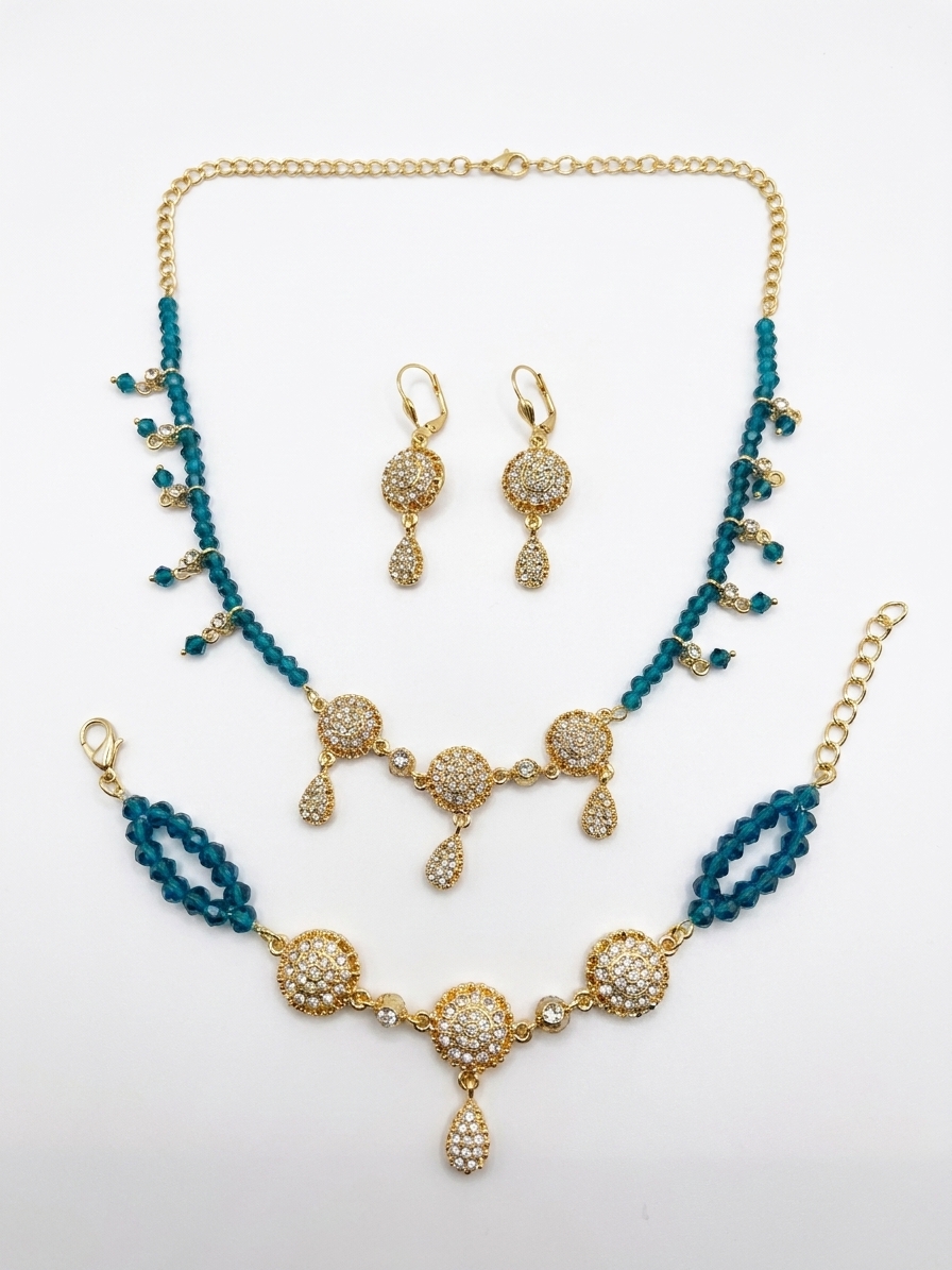 Parure de Bijoux Scintillante au Style Oriental - main white