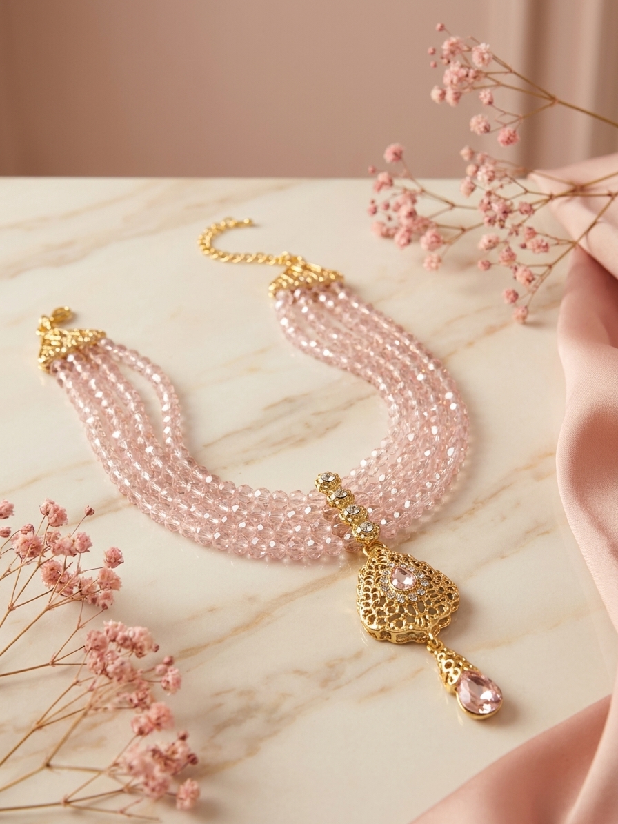 Collier Multi-Rangs avec Pendentif Filigrane - lifestyle