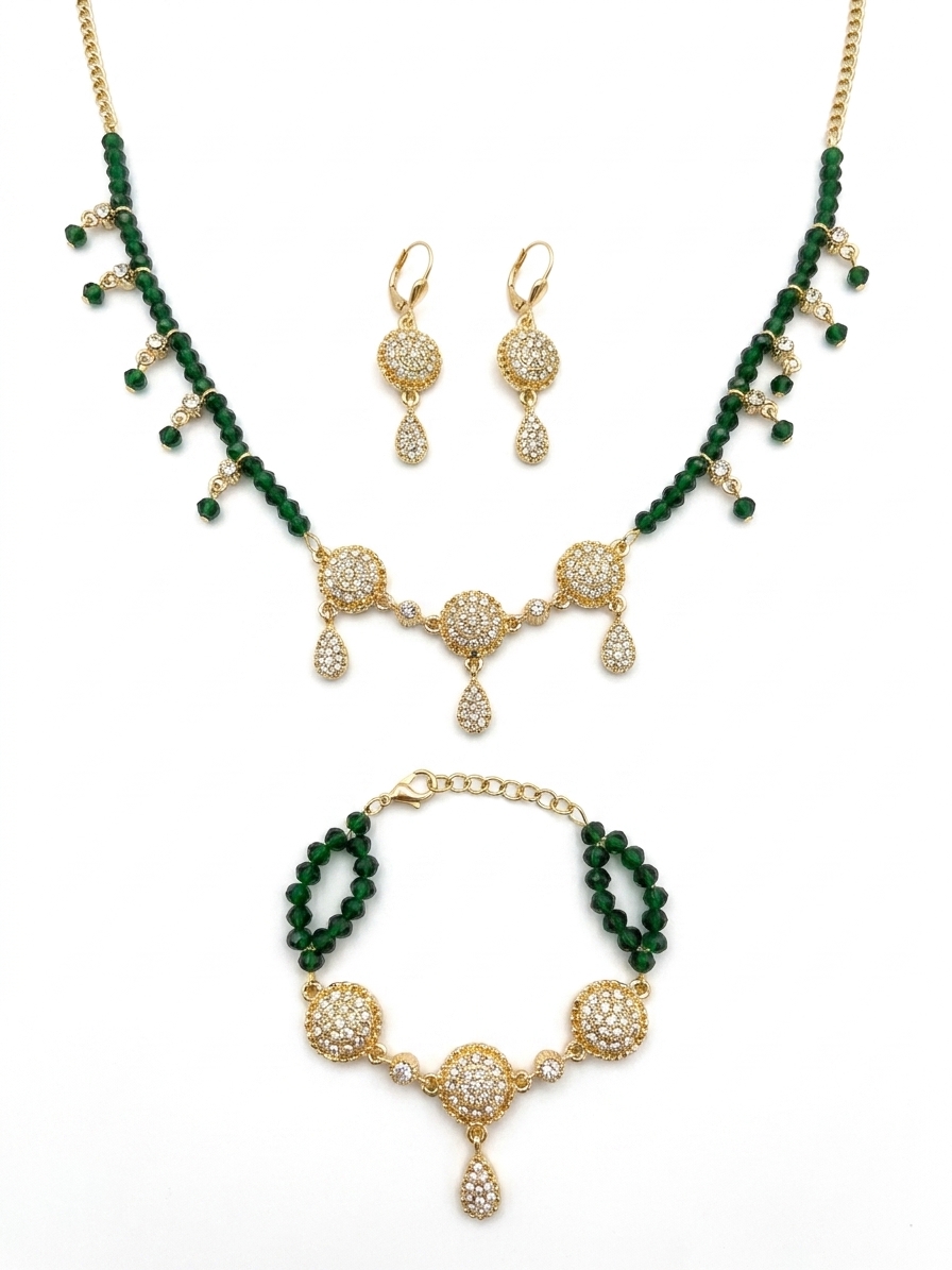 Parure de Bijoux Scintillante au Style Oriental - main white
