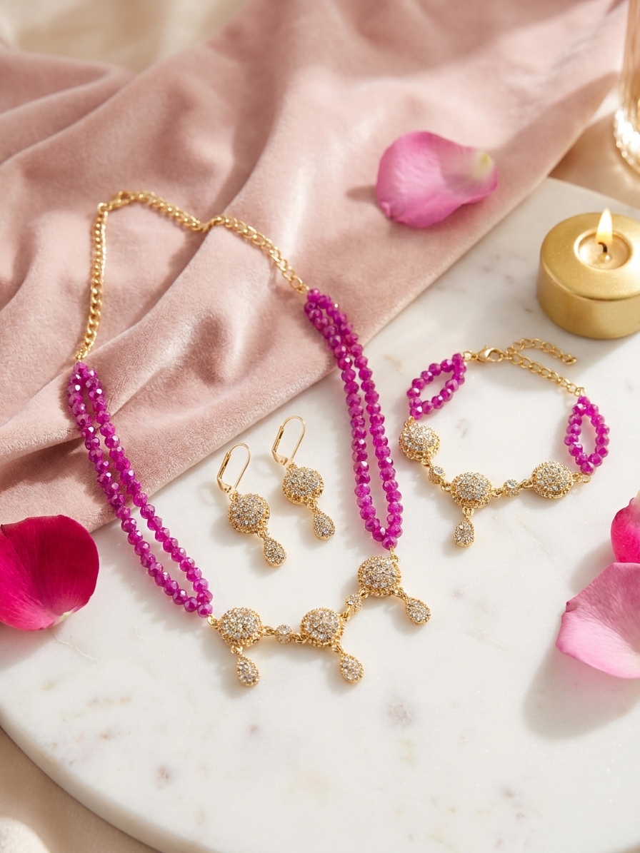 Parure de Bijoux Orientale aux Détails Scintillants - lifestyle