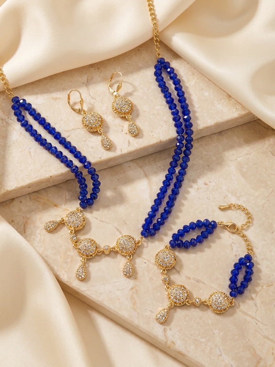 Parure de Bijoux Orientale aux Détails Scintillants - lifestyle