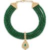 Collier Plastron Multi-Rangs avec Pendentif Filigrane - main white