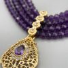 Collier Plastron Multi-Rangs avec Pendentif Filigrane - detail zoom
