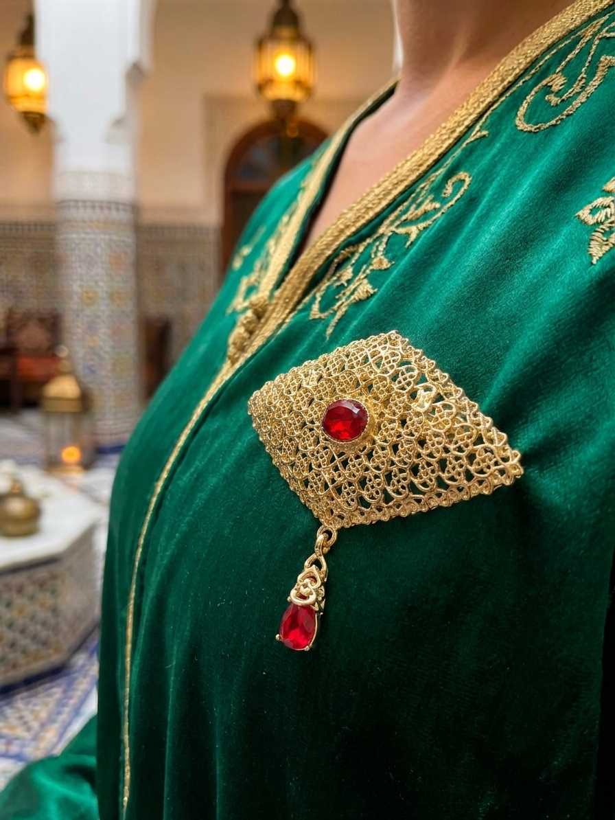 snp-img-1639 Broche Orientale Aziza - worn festive