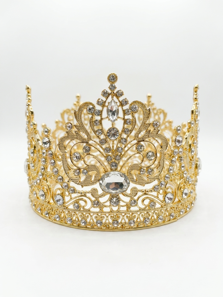 Couronne Majestueuse en Strass - main white