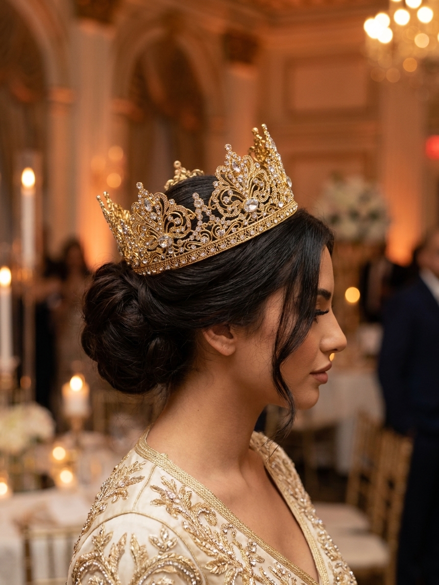 Couronne Majestueuse en Strass - worn festive
