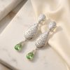 Articulated Filigree Statement Earrings Almond Green - lifestyle