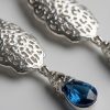 Articulated Filigree Statement Earrings Baby blue - zoom detail