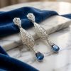 Articulated Filigree Statement Earrings Baby blue - lifestyle
