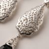 Articulated Filigree Statement Earrings Black - zoom detail
