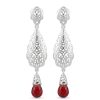 Articulated Filigree Statement Earrings Bordeaux - packshot fond blanc