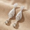 Articulated Filigree Statement Earrings Gold/Taupe - lifestyle