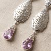 Articulated Filigree Statement Earrings Lilac - zoom detail