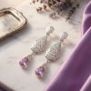 Articulated Filigree Statement Earrings Lilac - lifestyle