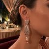 Articulated Filigree Statement Earrings Nude - vue portee