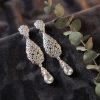 Articulated Filigree Statement Earrings White - lifestyle