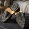 Cherbil Embroidered Pointed Mules Black - lifestyle