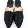 Cherbil Embroidered Pointed Mules Black - packshot fond blanc